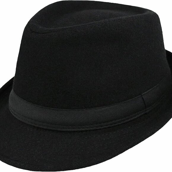 Other - Mens Classic Plaid Manhattan Structured Gangster Trilby Fedora Hat Cuban Style D